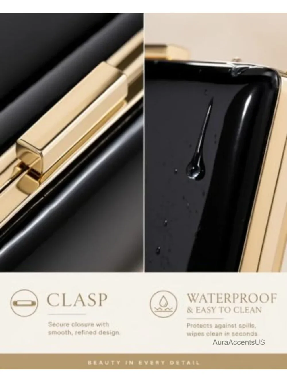 Women's Glossy Patent Vegan Leather Clutch Evening Bag Crossbody